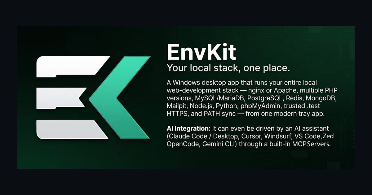 EnvKit — Premium Local Dev Stack for Windows & macOS